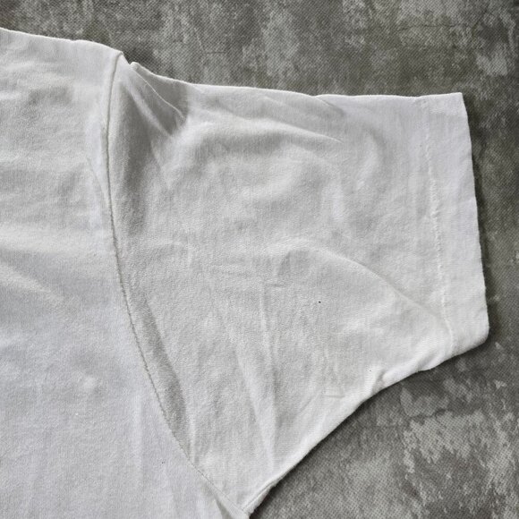 vintage 80's | graphic print white single stitch retro t-shirt | WMS M - Picture 3 of 8